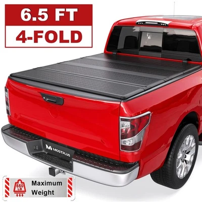 4 Fold 6.5FT FPR Hard Truck Bed Tonneau Cover For 2016-2024 Nissan Titan XD - Imagem 1 de 4