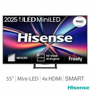 Hisense 55E8QTUK 55 Inch Mini LED HD Smart TV - Picture 1 of 8