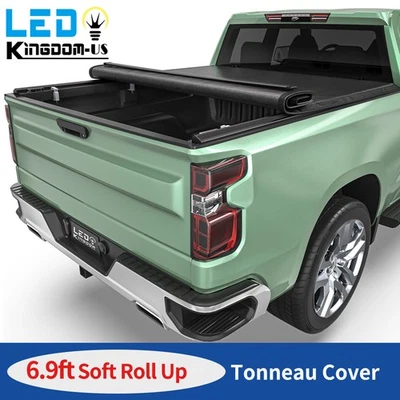 6.9ft Bed Soft Tonneau Cover Roll Up for 2020-2026 Chevy Silverado 2500HD 3500HD - Image 1 of 4