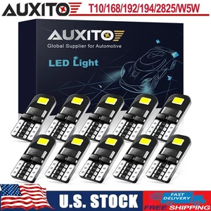 10X Super White T10 194 168 W5W 2825 LED License Plate Interior Light Bulb 6000K - Picture 1 of 10