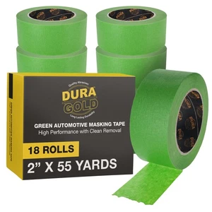 2 Inch (1.88 In x 55 Yds) Automotive Masking Tape, 18 Rolls - Heat Resistant - Picture 1 of 5