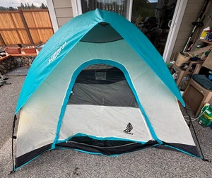 Sears Sir Edmond Hillary Nylon Dome Tent Gray / Turquoise Vintage 7'x7' base - Picture 1 of 20