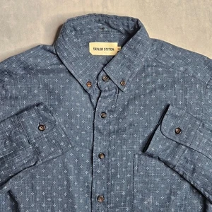 Taylor Stitch Hemd Herren 38 Small Blau All Over Print Button Down Dicke Baumwolle - Bild 1 von 9