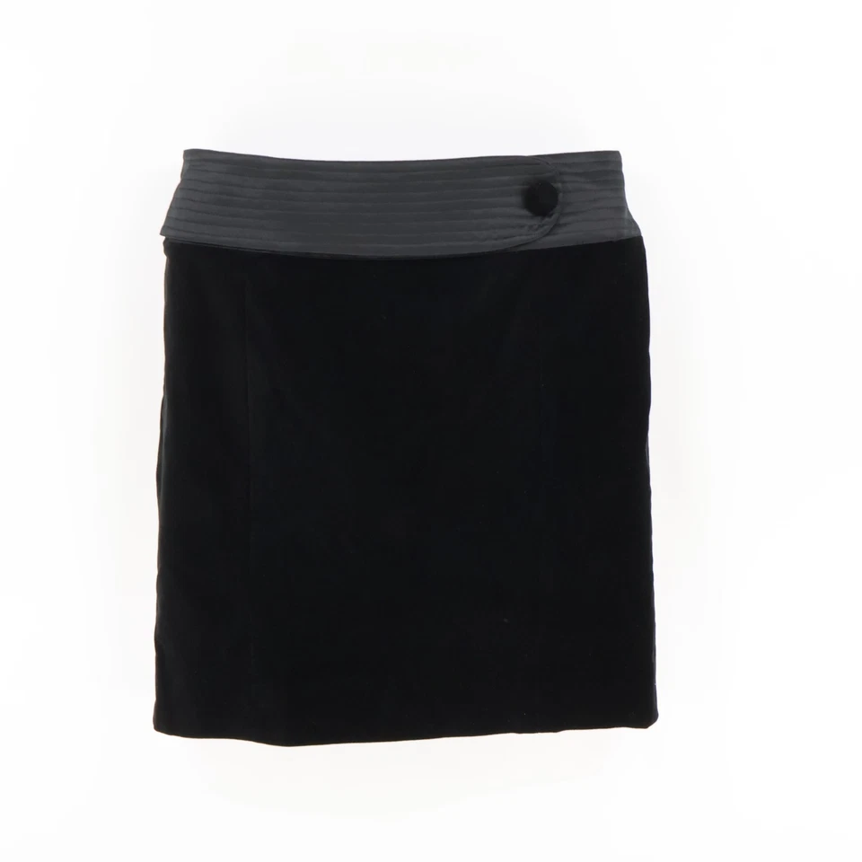 Falda Corta Recta Behnaz Sarafpour Juniors Talla 7 Negra Mezcla de Algodón Foto 1 de 4