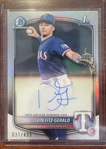 2025 Bowman Chrome Devin Fitz-Gerald Rangers 1st #BCA-DF Refractor Auto /499 - Bild 1 von 2