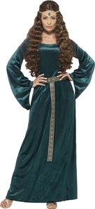 Smiffys Medieval Maid Costume – Size S|Green Dress & Headband–Historical Fantasy - Picture 1 of 7