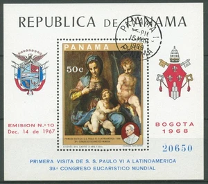 Panama 1969 Papst Paul VI. Gemälde Block 106 gestempelt (C63441) - Bild 1 von 1
