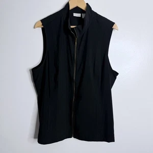 Chico's Weekend Black Full Zip Vest w/ Pockets Size X-Large Chico's Size 3 - Picture 1 of 5