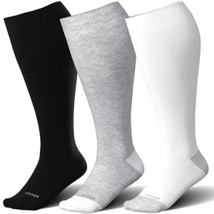 Plus Size Compression Socks for Women&Men Wide Calf 15-20 mmHg Knee High Extr... - Picture 1 of 7