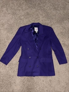 Mondi Women's Wool Cashmere Double Breasted Blazer Jacket in Purple Size 34 - Picture 1 of 10