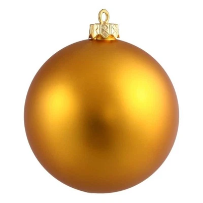 Adornos de bolas de plástico Vickerman de 4" en oro antiguo mate (juego de 6) Foto 1 de 4