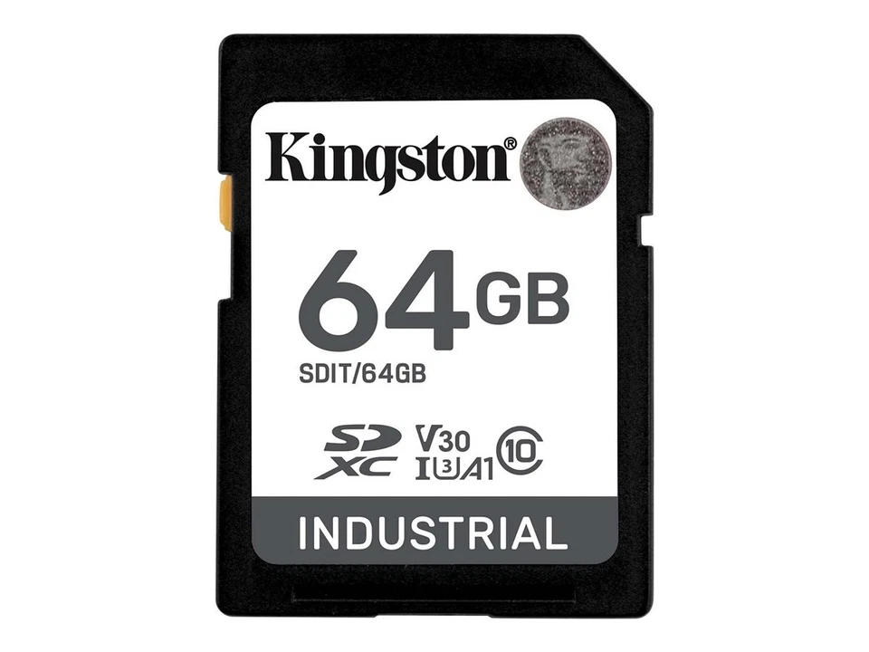 Kingston 64G SDXC Industrial pSLC 64 GB SDHC Classe 10 UHS-I 100 MB/s SDIT/64GB - Immagine 1 di 1