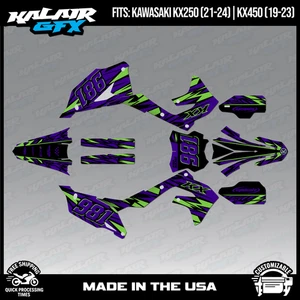 Kalair GFX Graphics Kit for KX450 2019-2023 and KX250 2021-24 Twitch - Purple - Picture 1 of 4