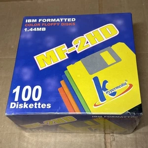 100 KHypermedia MF-2HD 3.5" Color Diskettes Floppy Disk IBM Formatted New Sealed - Photo 1/2