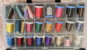 62 pcs Robinson Anton Rayon Plus  Embroidery Thread LOT Most New In Case W/paper - Picture 1 of 19
