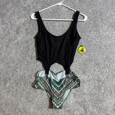 Body Glove Traje de Baño Mujer Mediano Azteca Tribal Recorte Una Pieza Retro Estilo Y2K Foto 1 de 4