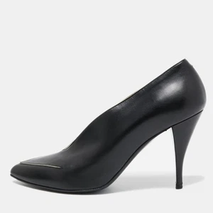 Pierre Hardy Black Leather V Neck Pointed Toe Pumps Size 38 - Picture 1 of 9