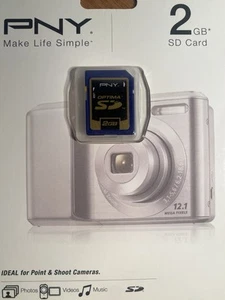 PNY Optima 2GB SD Genuine Camera Memory Card - Picture 1 of 4
