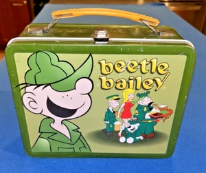 Beetle Bailey Lunch Box 2002 Bosley Boxes Metal Army Green Sarge Comic Strip - Picture 1 of 14