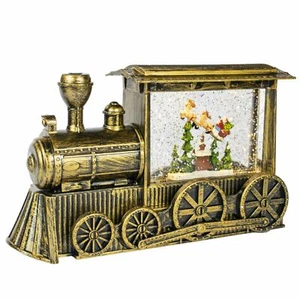 Goldzug Wasserschleuder mit Weihnachtsmannschlitten und Rentier warmweißen LED's - Bild 1 von 3