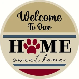 Willkommen in unserem Zuhause wiederverwendbare Mylar Schablone DIY SCHILD TÜRHÄNGER #10778 - Bild 1 von 1