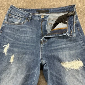 Jeans Risen para mujer 9 29 azul pierna recta calce regular lavado medio desgastado - Imagen 1 de 15
