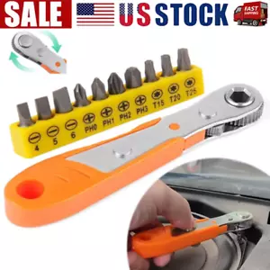 Spezialeinsätze rechtwinkliger Schraubendreher Sechskantantrieb 90 Grad Offset + 10-teiliges Bits-Set! - Bild 1 von 11