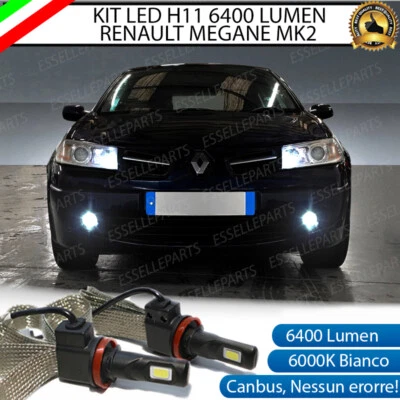 COPPIA LAMPADE H11 LED CANBUS FENDINEBBIA RENAULT MEGANE II 6400L 6000K - Immagine 1 di 4