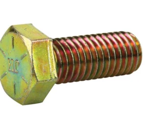 5-Pack Everbilt 7/16 in.-14 x 1 in. Grade 8 Yellow Zinc Hex Cap Screws 817668 - Picture 1 of 1