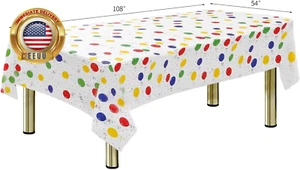 Balloon Pattern Plastic Tablecloth,54"X108" Plastic Table Cloth - Disposable Tab - Picture 1 of 6