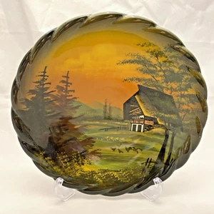 Schramberger Majolica Country Mountain Landscape Plate, VTG 10.25", EUC - Picture 1 of 2