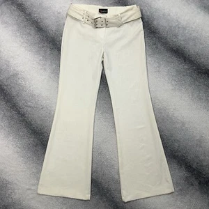 Vintage 90s YS Fashions Bareback Medium Women’s White Flare Pants Grommet Belt - Bild 1 von 9