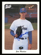 1996 Butte Copper Kings JIM JAMES MANIAS Signed Card autograph AUTO REDS RAYS