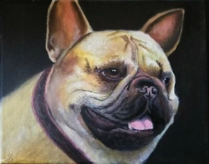 RITRATTO CARLINO originale acrilico dipinto a mano animale domestico arte di Velasquez. - Foto 1 di 1