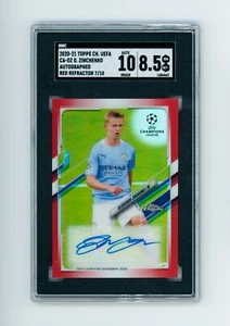 2020 Oleksandr Zinchenko Topps Chrome Red Refractor Autographed 7/10 SGC 8.5/10 - Picture 1 of 3