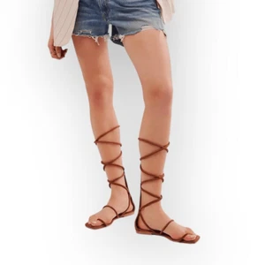 JEFFREY CAMPBELL Strawberry Field Tall Gladiator Sandals in Tan Suede - Picture 1 of 16