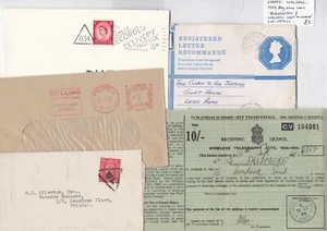 1940/79 5 x WALSALL & SUB PO POSTAL HISTORY WIRELESS LICENCE METER ADVERT REGd - Picture 1 of 2