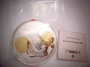 XL Gedenkmedaille "Die ersten Gedenkmünzen BRD" in Kapsel + Echtheitszertif. - Bild 1 von 3