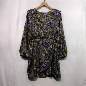 Zara Paisley Printed Mini Dress Women's XL Multicolor Artsy Retro 90s Y2K Beach - Picture 1 of 13