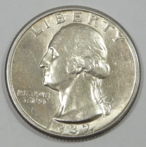 Cuarto de dólar Washington 1932-D bonito casi sin circular plata 25c - Imagen 1 de 4