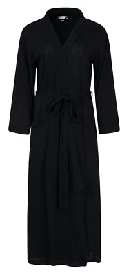 Bata de algodón kimono para mujer derecha bata larga con cinturón vestido salón noche RHW2824 Foto 1 de 4