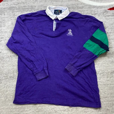 Camisa Polo de Rugby Lands End XL Púrpura Blanca Y2K Años 90 Aire Libre Preppy Para Hombres Foto 1 de 4