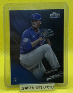 2021 TOPPS CHROME BLACK - Brailyn Marquez / RC CHICAGO CUBS - BLUE REFRACTOR /75 - Bild 1 von 5