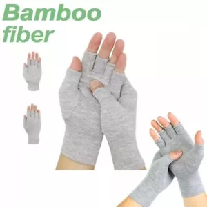 1 par de guantes de compresión de fibra de bambú pulgar muñeca soporte - Imagen 1 de 11