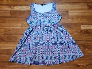 Torrid Size 2 Geometric Ikat Scuba Dress Pink Purple - Picture 1 of 8