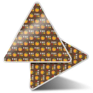 2 x Triangle Stickers 7.5cm - Autumn Fall Pattern Print Leaves #44177 - Bild 1 von 9