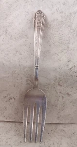 Vintage ROYAL SAXONY Medium Solid Cold Meat Serving Fork Silverplate 8" - Picture 1 of 6