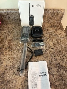 Iradio UV-98PLUS 6 Bands Walkie Talkie 10W Radio + Cable and Short Wave Antenna - Zdjęcie 1 z 5