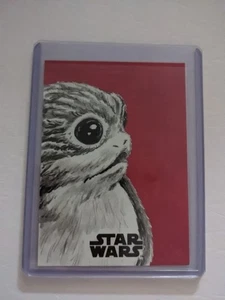 2018 Topps Star Wars The Last Jedi  Porg 1/1  Sketch By Ted Dastick Jr. - Picture 1 of 2