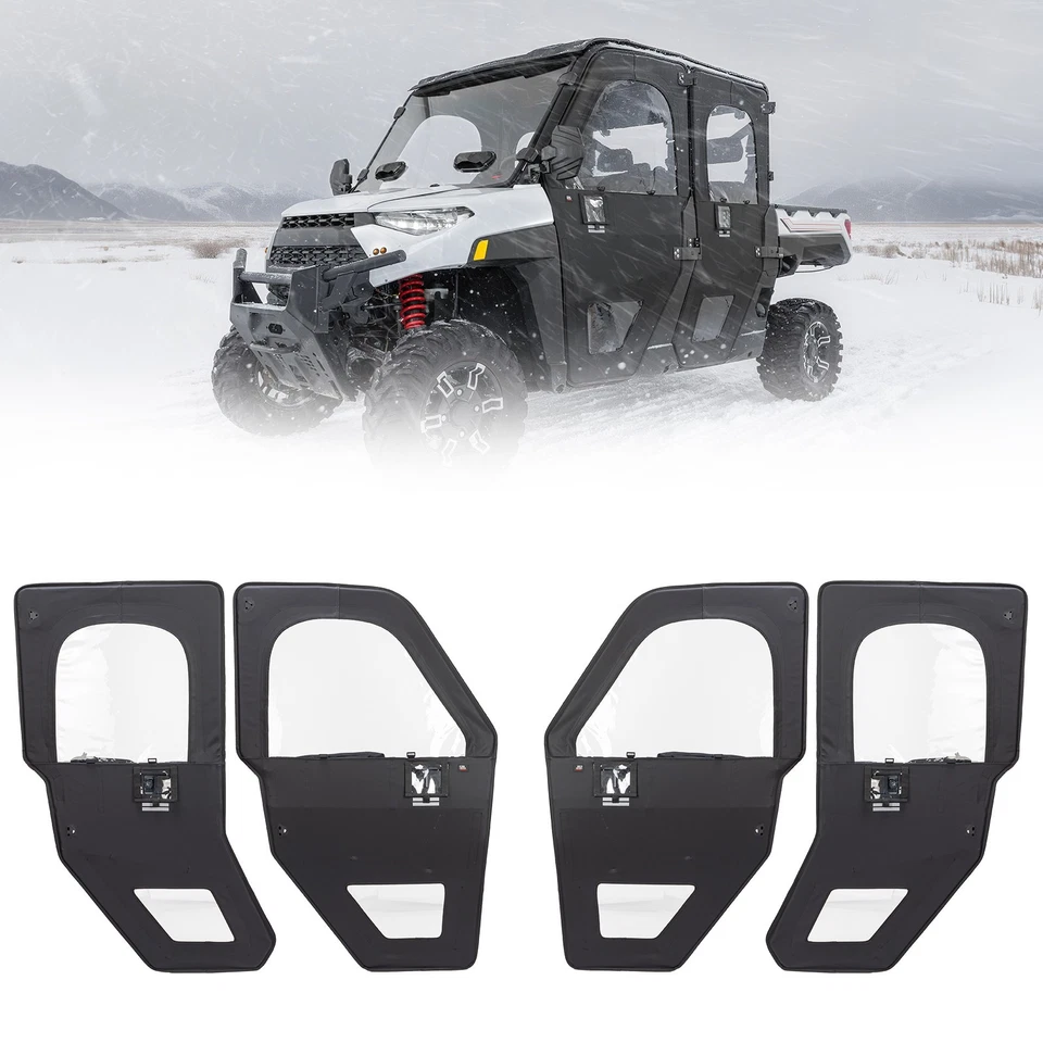 KEMIMOTO Framed Door Kit Soft Cab Enclosur YKK for Polaris Ranger Crew XP 1000